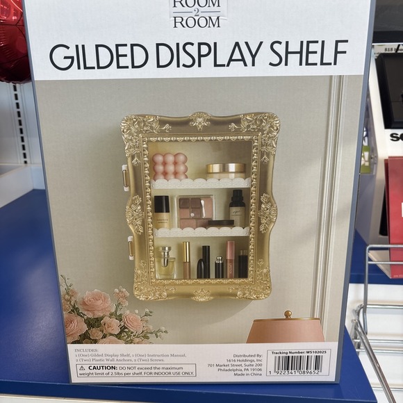 Room2Room Gilded Display Shelf Gold Five Below TikTok Viral Brand New - Picture 2 of 4